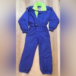 80's/90's Vintage Downhill Racer Ski Snow Suit size S jumpsuit